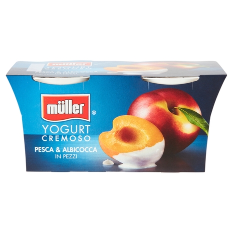 Yogurt Cremoso Pesca Albicocca in Pezzi, 2x125 g